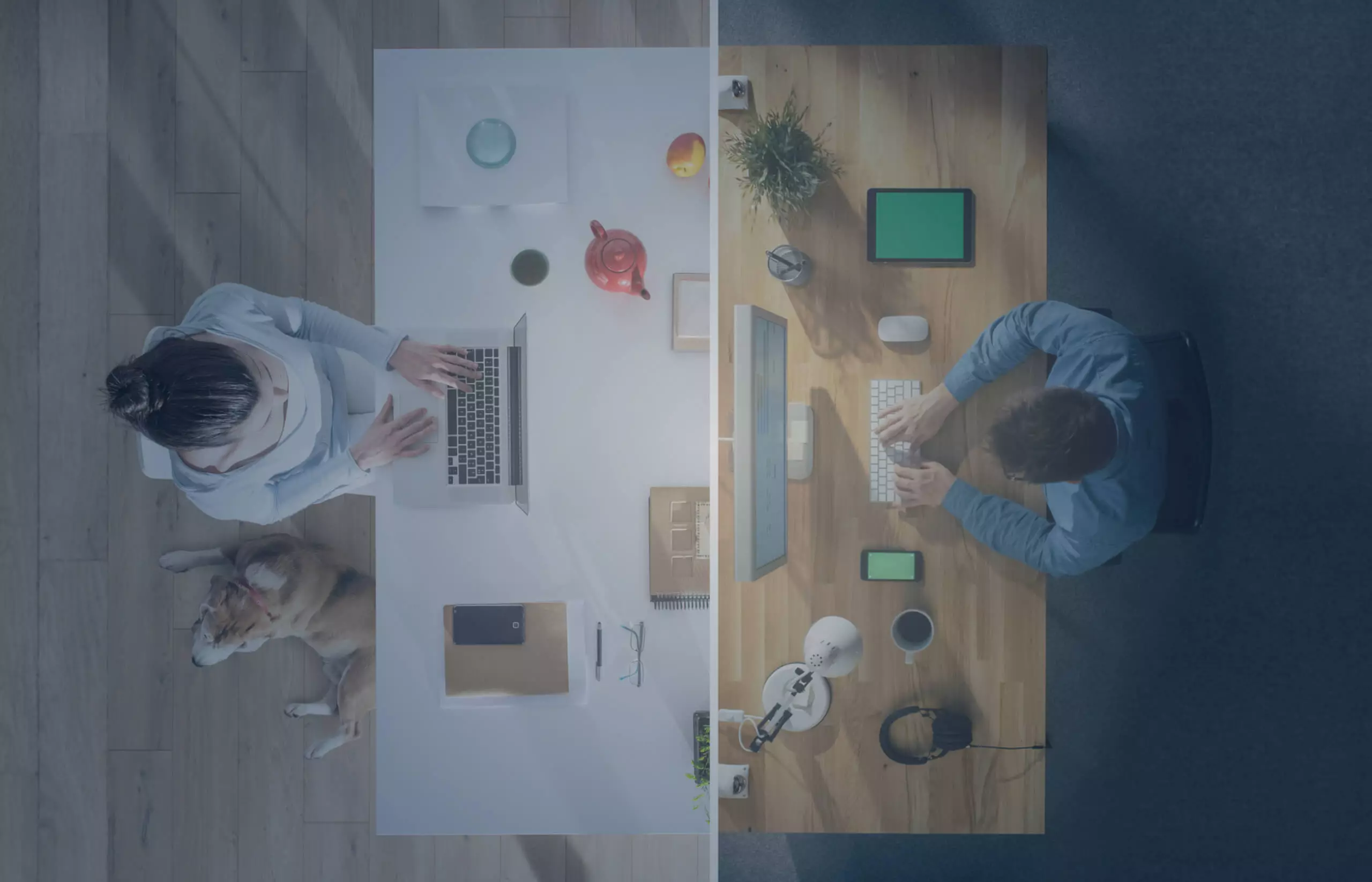 hybrid work Laptop on apartment table