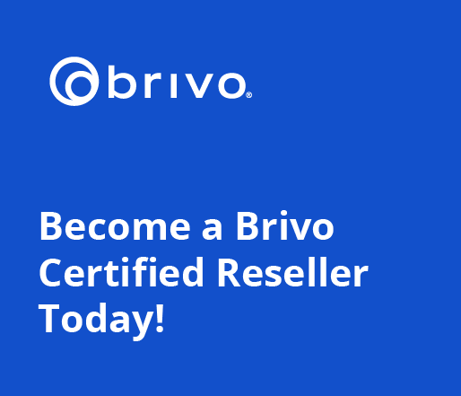 Brivo logo with the text 'Become a Brivo Certified Reseller Today!' on a blue background.
