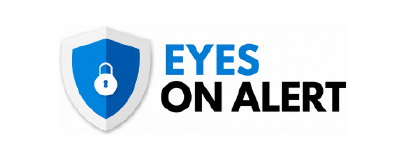 Eyes On Alert logo: blue shield with a padlock beside the bold text 'EYES ON ALERT'.