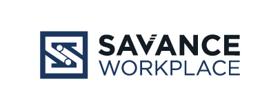 Savance Workplace logo: blue square emblem with an abstract S and the text 'Savance Workplace'.